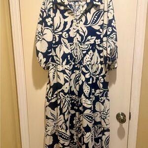 Umgee Navy and White Floral Dress